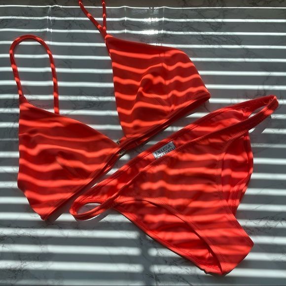 MELISSA ODABASH Neon Orange Bikini - Picture 1 of 8